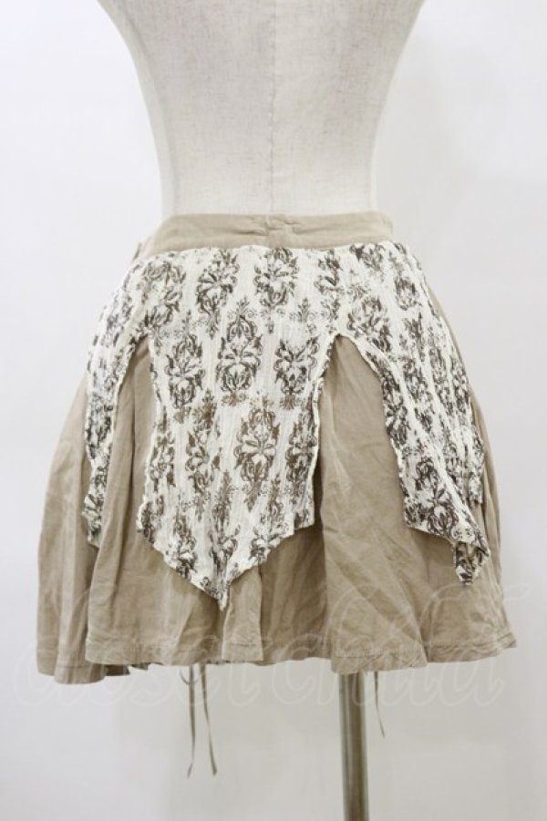 画像2: h.naoto Blood / プリントレイヤードスカート  ベージュ H-26-04-04-059-HN-SK-AK-ZH (2)