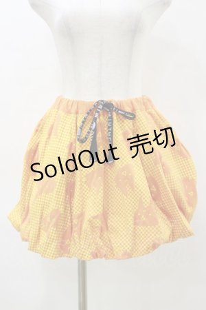 画像: MINT NeKO / チェックプリントバルーンスカート  オレンジ H-26-04-04-060-HN-SK-AK-ZH