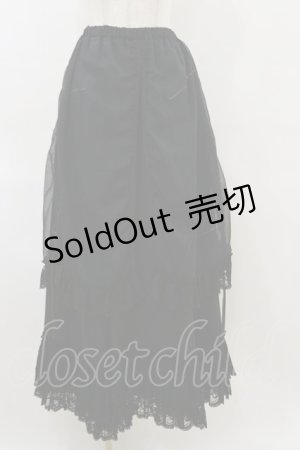 画像: h.naoto Blood / シフォンレイヤードロングスカート  黒 H-26-04-04-061-HN-SK-AK-ZH