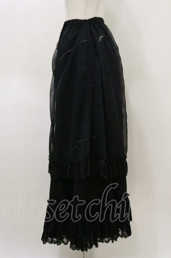 画像3: h.naoto Blood / シフォンレイヤードロングスカート  黒 H-26-04-04-061-HN-SK-AK-ZH (3)