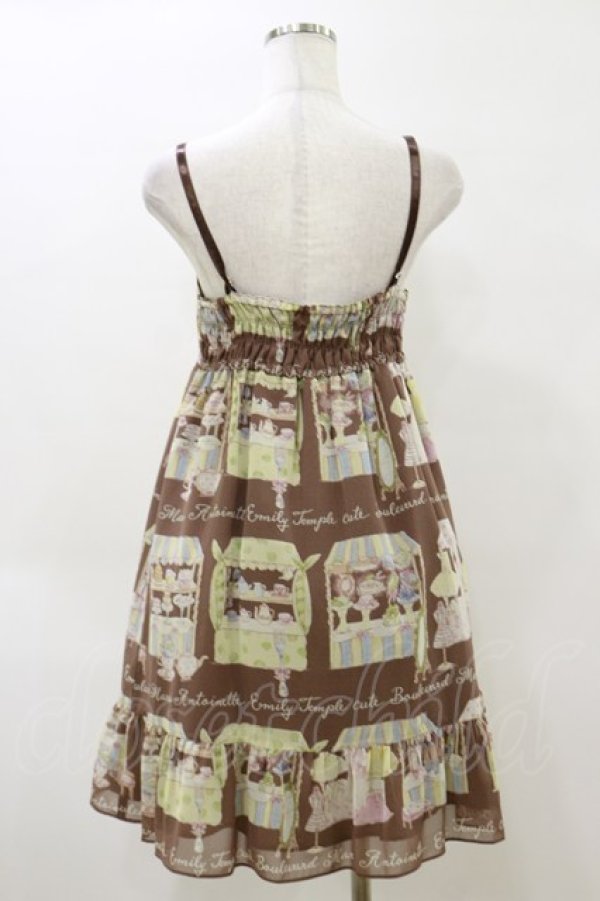画像2: Emily Temple cute / マリーアントワネットマーケットノースリーブワンピース  茶 H-26-04-04-064-ET-OP-AK-ZH (2)