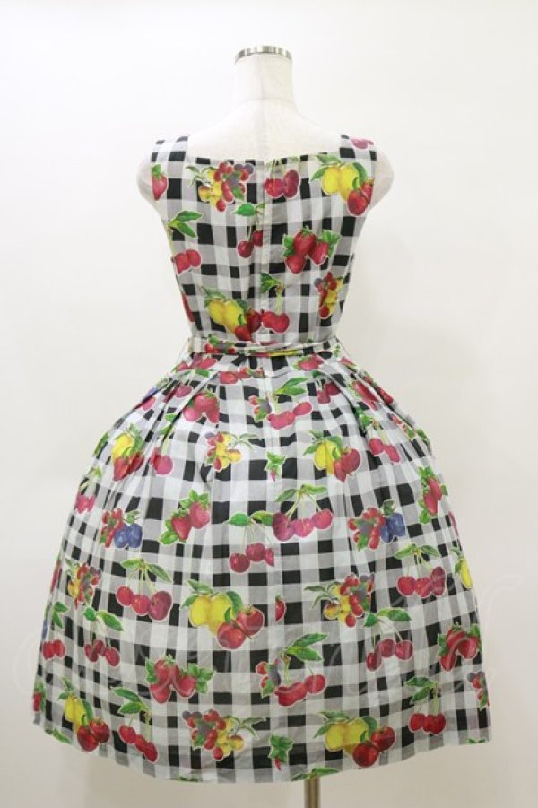 画像2: Jane Marple / フルーツピクニックスクエアドレス M 黒 H-26-04-04-065-JM-OP-KB-ZH (2)