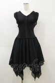 画像1: MR corset / コルセット風切替ノースリーブワンピース  黒 H-26-04-04-068-PU-OP-AK-ZH (1)