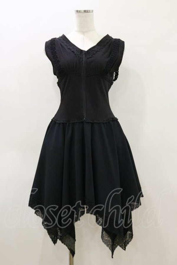 画像1: MR corset / コルセット風切替ノースリーブワンピース  黒 H-26-04-04-068-PU-OP-AK-ZH (1)
