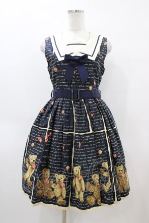 画像: Innocent World / テディベアストーリーセーラージャンパースカート M ネイビー H-26-04-04-1036-IW-OP-NS-ZH