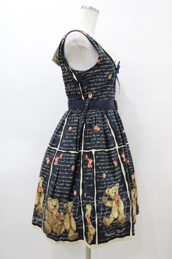 画像3: Innocent World / テディベアストーリーセーラージャンパースカート M ネイビー H-26-04-04-1036-IW-OP-NS-ZH (3)