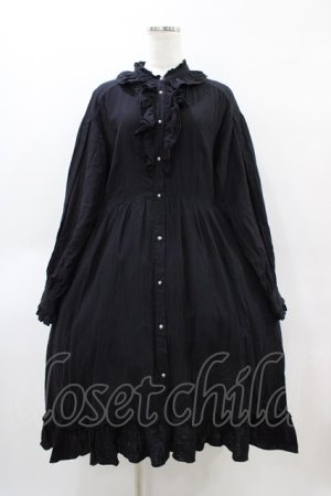 画像: NIBBLE POISON / ガーゼフリルシャツワンピース M ブラック H-26-04-04-1037-0-OP-NS-ZH