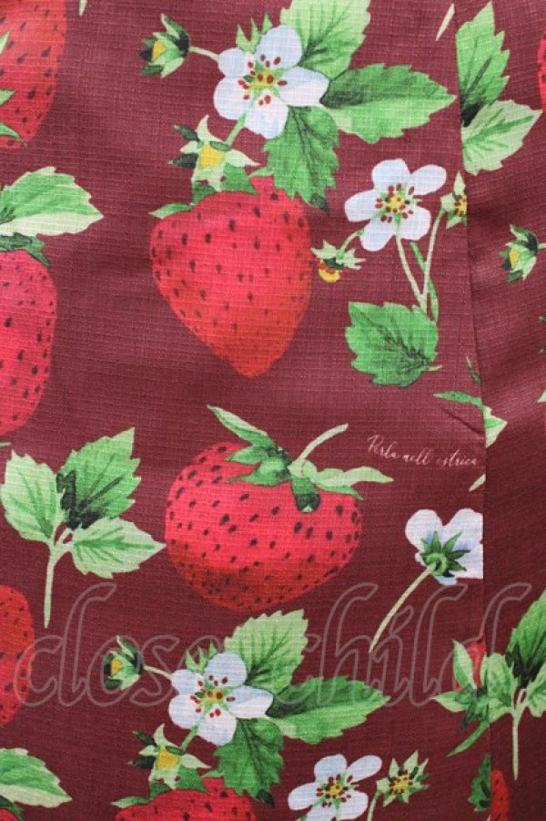 画像3: Perla nell' ostrica / いちごプリントキャンディボタンワンピース M レッド H-26-04-04-1038-EL-OP-NS-ZH (3)