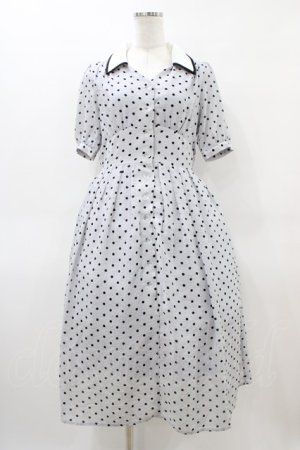 画像: F&A / リップルドット柄クレリックワンピース Free L/GRAY×BK H-26-04-04-1041-LO-OP-NS-ZH