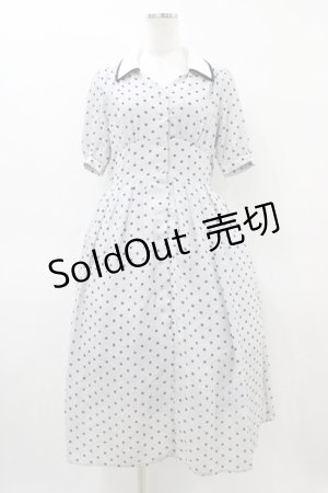 画像: F&A / リップルドット柄クレリックワンピース Free L/GRAY×BK H-26-04-04-1041-LO-OP-NS-ZH