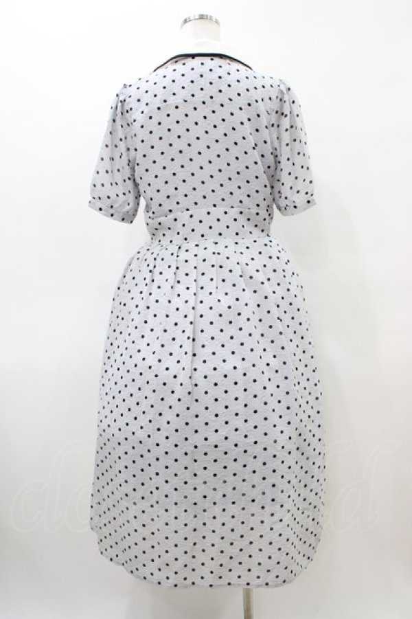 画像2: F&A / リップルドット柄クレリックワンピース Free L/GRAY×BK H-26-04-04-1041-LO-OP-NS-ZH (2)