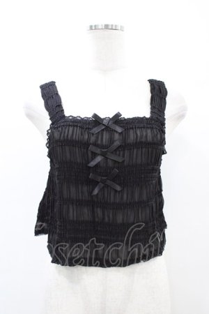 画像: Fi.n.t / フロントプチリボンシャーリングビスチェ Free BLACK H-26-04-04-1056-CA-TO-NS-ZH