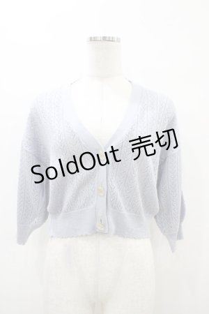 画像: F&A / 押し花釦透かし編み5分袖カーディガン Free L/BLUE H-26-04-04-1059-LO-TO-NS-ZH