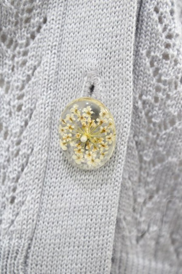 画像3: F&A / 押し花釦透かし編み5分袖カーディガン Free L/BLUE H-26-04-04-1059-LO-TO-NS-ZH (3)