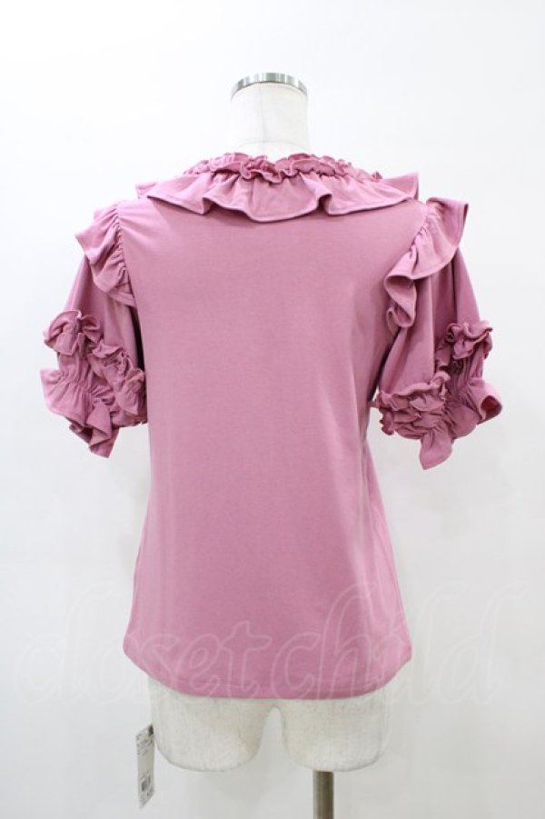 画像2: axes femme kawaii / フリルリボン半袖カットプル M ピンク H-26-04-04-1063-AX-TO-NS-ZH (2)