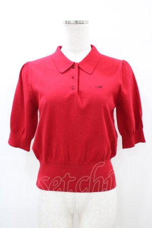 画像: an another angelus / ANロゴ刺繍ニットポロ Free RED H-26-04-04-1064-CA-TO-NS-ZH