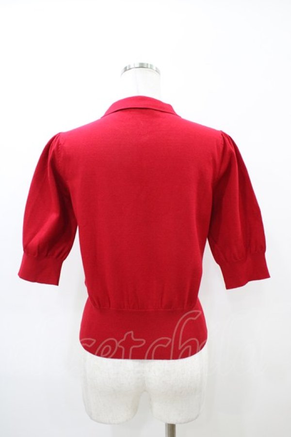 画像2: an another angelus / ANロゴ刺繍ニットポロ Free RED H-26-04-04-1064-CA-TO-NS-ZH (2)