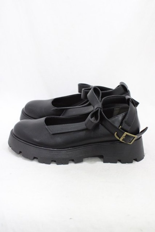 画像2: Fi.n.t / ビッグリボン厚底パンプス L/24.5cm~25cm BLACK H-26-04-04-1001-CA-SH-NS-ZH (2)