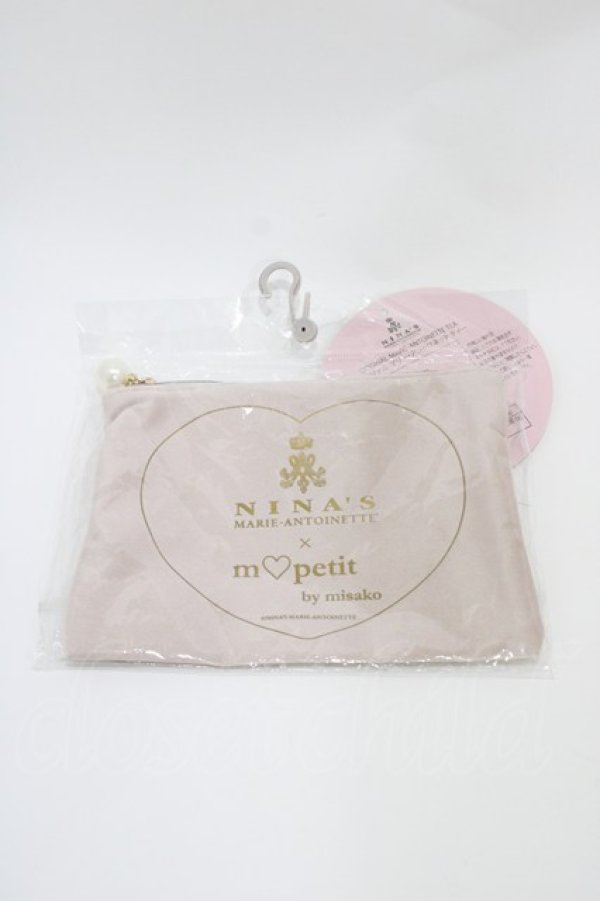 画像1: m petit by misako / AM*コウチャツキベロアポーチ（紅茶無し）  ピンク H-26-04-04-1010-LO-ZA-NS-ZH (1)