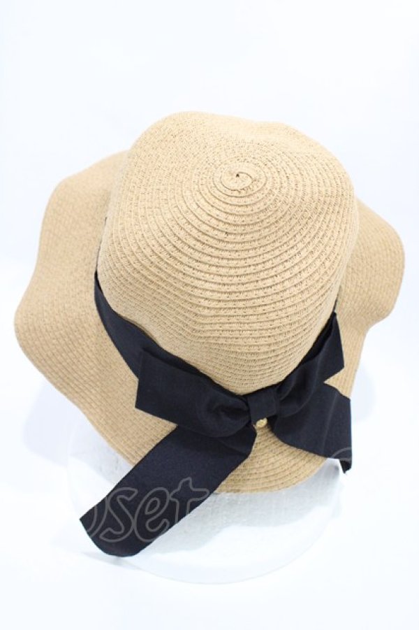 画像2: F&A / リボン付きハット  BEIGE H-26-04-04-1018-LO-AC-NS-ZH (2)
