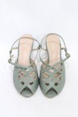 画像1: an another angelus / レースカットワークサンダル L/24.5cm~25.cm GREEN H-26-04-04-1002-CA-SH-NS-ZH (1)
