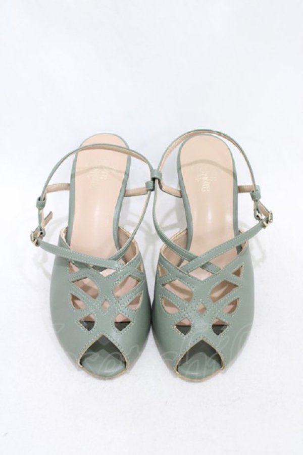 画像1: an another angelus / レースカットワークサンダル L/24.5cm~25.cm GREEN H-26-04-04-1002-CA-SH-NS-ZH (1)