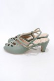 画像2: an another angelus / レースカットワークサンダル L/24.5cm~25.cm GREEN H-26-04-04-1002-CA-SH-NS-ZH (2)