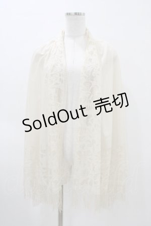 画像: axes femme / フレームオーナメントストール  アイボリー H-26-04-04-1024-AX-ZA-NS-ZH