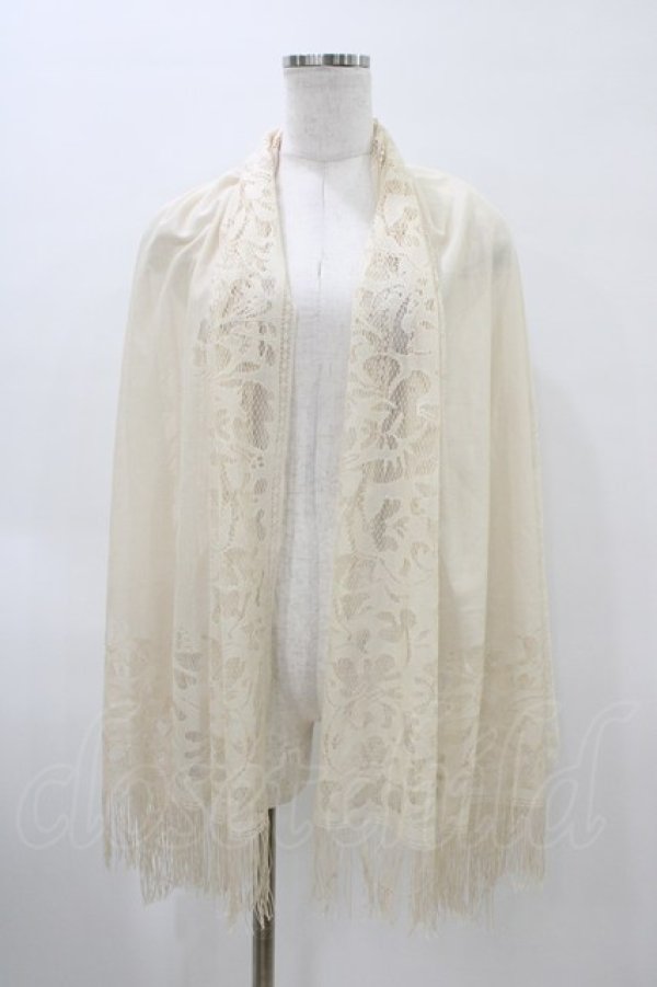 画像1: axes femme / フレームオーナメントストール  アイボリー H-26-04-04-1024-AX-ZA-NS-ZH (1)