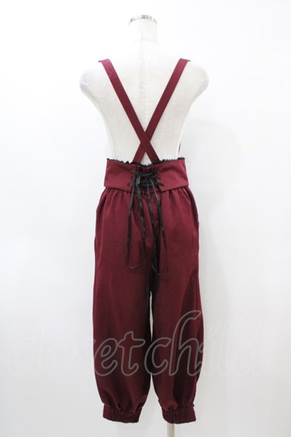 画像2: CHIP CLIP / Wonder Tea Party/サスペンダー付きパンツ M ボルドー H-26-04-04-1029-PU-PA-NS-ZH (2)