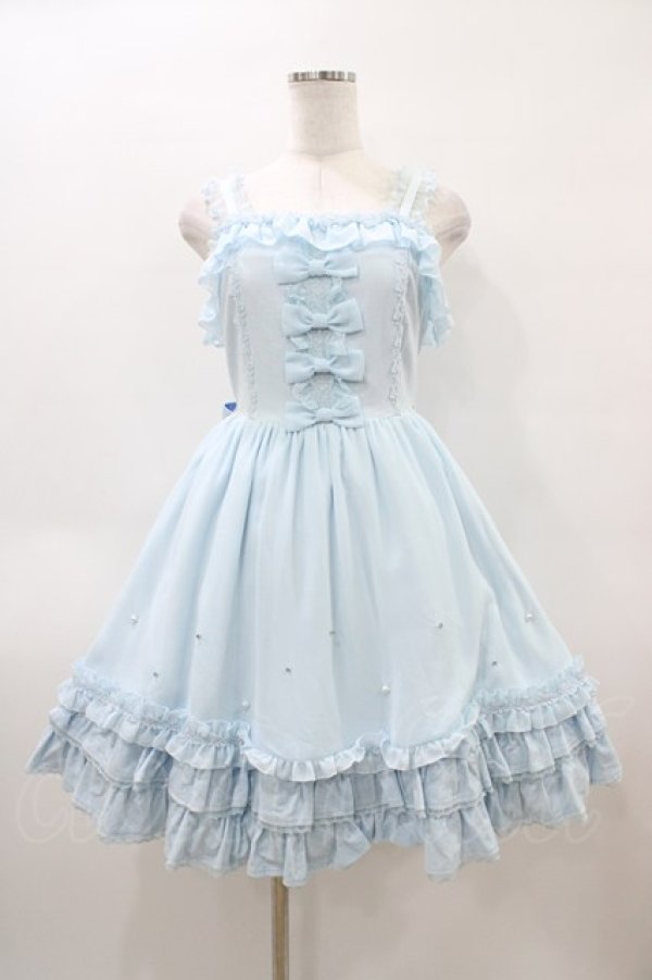 画像1: Angelic Pretty / プリンセスジュエリージャンパースカート（別珍） Free サックス H-26-04-04-1035-AP-OP-NS-ZH (1)