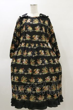 画像: Jane Marple / Jubilee flowersサテンカラードレス  ブラック H-26-04-04-071-JM-OP-KB-ZH