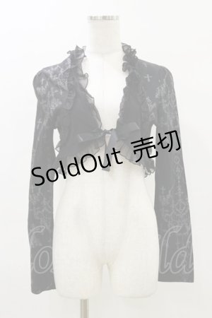 画像: FRILL / プリントフリルボレロ  黒 H-26-04-04-009-HN-TO-AK-ZH