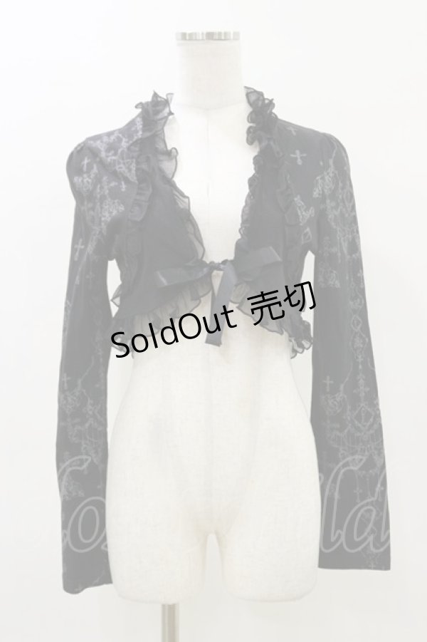 画像1: FRILL / プリントフリルボレロ  黒 H-26-04-04-009-HN-TO-AK-ZH (1)