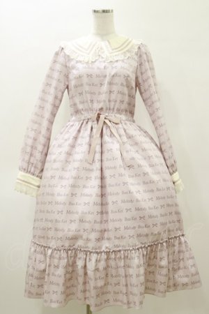 画像: Melody BasKet / ロゴ＆リボンワンピース  ピンク H-26-04-04-073-LO-OP-KB-ZH