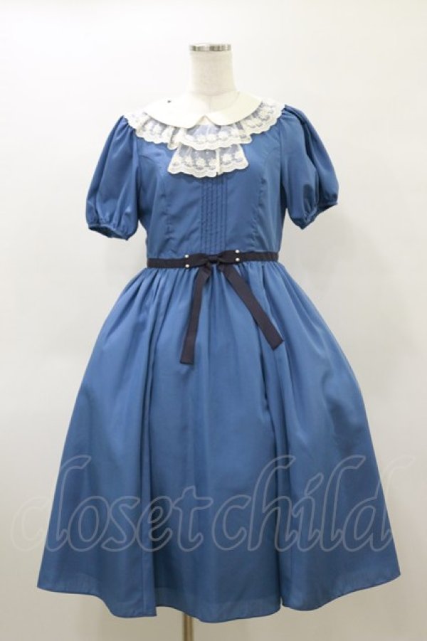 画像1: Melody BasKet / チュールレースジャボワンピース M ブルー H-26-04-04-074-LO-OP-KB-ZH (1)