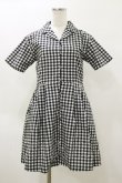 画像1: merry jenny / ギンガムシャツワンピース  ブラック H-26-04-04-078-LO-OP-KB-ZH (1)