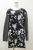 画像1: MINT NeKO / 花柄プリントワンピース  黒×グレー H-26-04-04-080-HN-OP-AK-ZH (1)