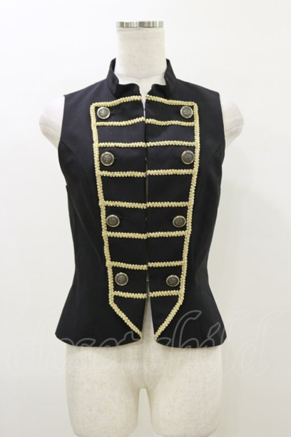 画像1: ATELIER PIERROT / マリウスナポレオンベスト  ブラック H-26-04-04-010-EL-TO-KB-ZH (1)