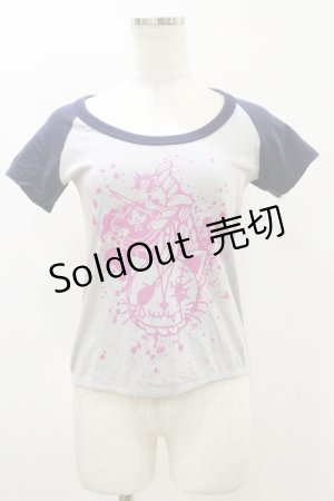 画像: HANGRY&ANGRY / プリント半袖カットソー  グレー H-26-04-04-014-HN-TO-AK-ZH