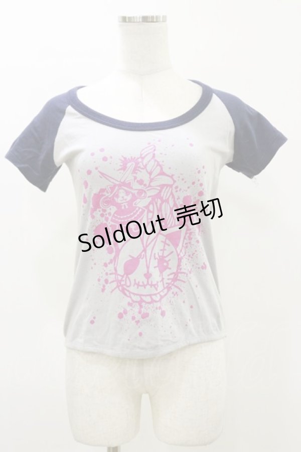 画像1: HANGRY&ANGRY / プリント半袖カットソー  グレー H-26-04-04-014-HN-TO-AK-ZH (1)