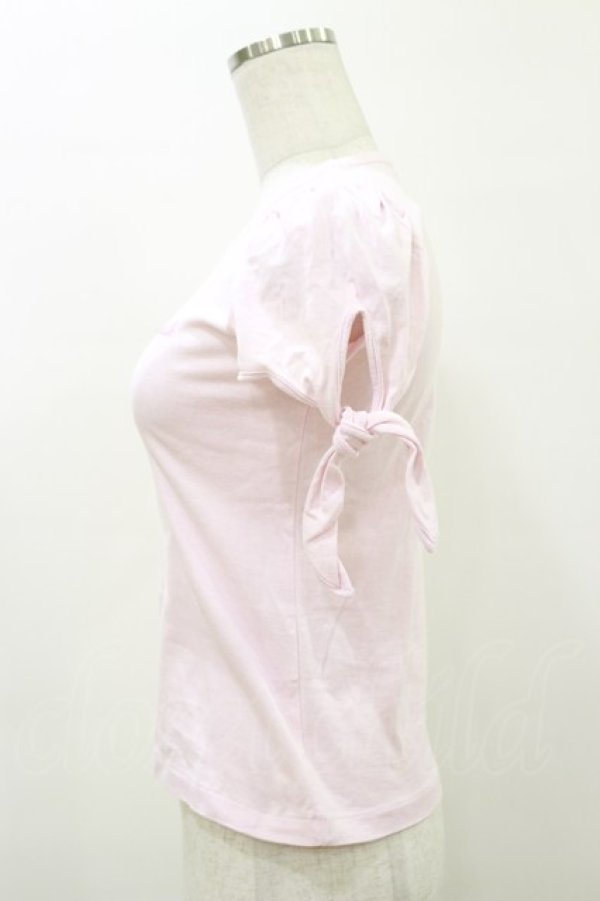 画像3: MILK / リボンスリーブカットソー  ピンク H-26-04-04-016-ML-TO-KB-ZH (3)