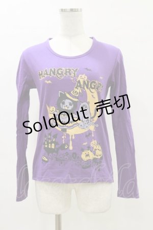 画像: HANGRY&ANGRY / プリントカットソー  紫 H-26-04-04-021-HN-BL-AK-ZH
