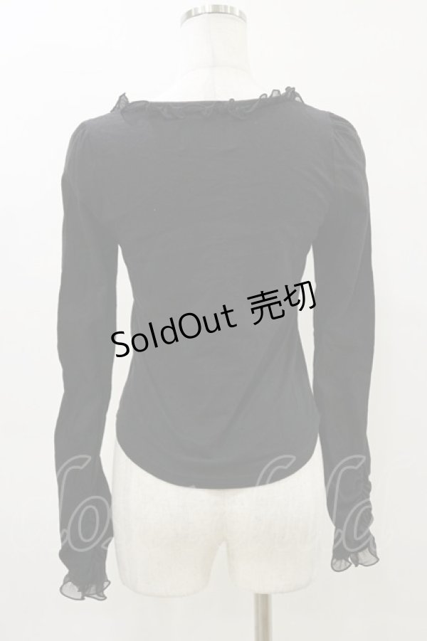 画像2: FRILL / プリントフリルカットソー  黒 H-26-04-04-025-HN-TO-AK-ZH (2)