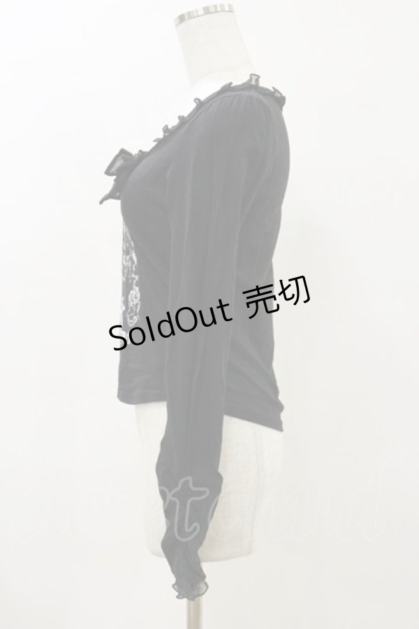 画像3: FRILL / プリントフリルカットソー  黒 H-26-04-04-025-HN-TO-AK-ZH (3)