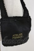 画像2: ATELIER PIERROT / ロゴ刺繍ポシェット  黒 H-26-04-04-003-EL-BG-AK-ZH (2)