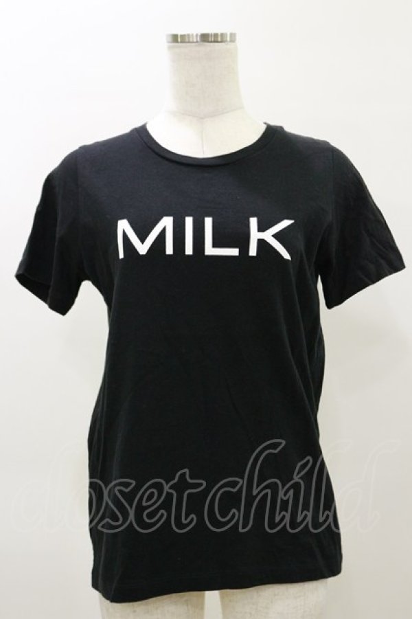 画像1: MILK / MILKロゴTee  ブラック×ホワイト H-26-04-04-030-ML-TO-KB-ZH (1)