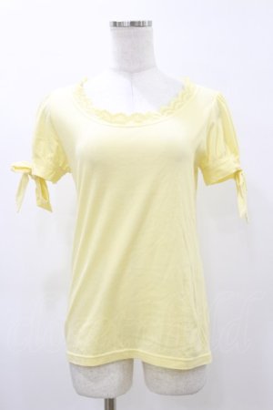 画像: Emily Temple cute / リボンパフカットソー  イエロー H-26-04-04-033-ET-TO-KB-ZH
