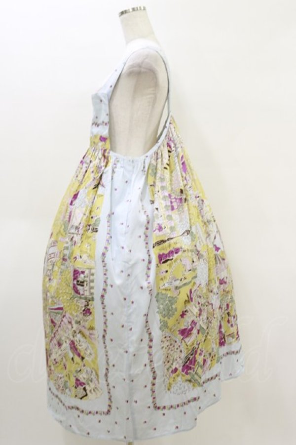 画像3: Jane Marple Dans Le Salon / La fete foraine apron dress M サックス H-26-04-05-037-JM-OP-KB-ZH (3)