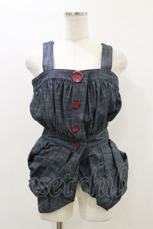 画像: alice auaa / ギャザー変形ビスチェ 3(約9号) インディゴ H-26-04-05-005-AA-TO-KB-ZH